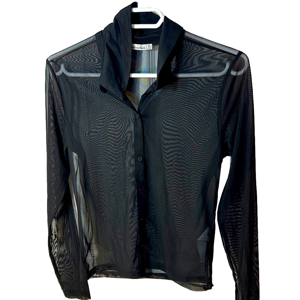 💜 Abercrombie & Fitch Black Sheer Blouse